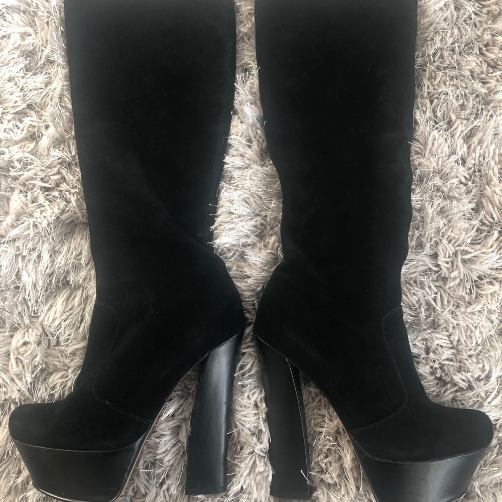 Sexy Black suede leather boots